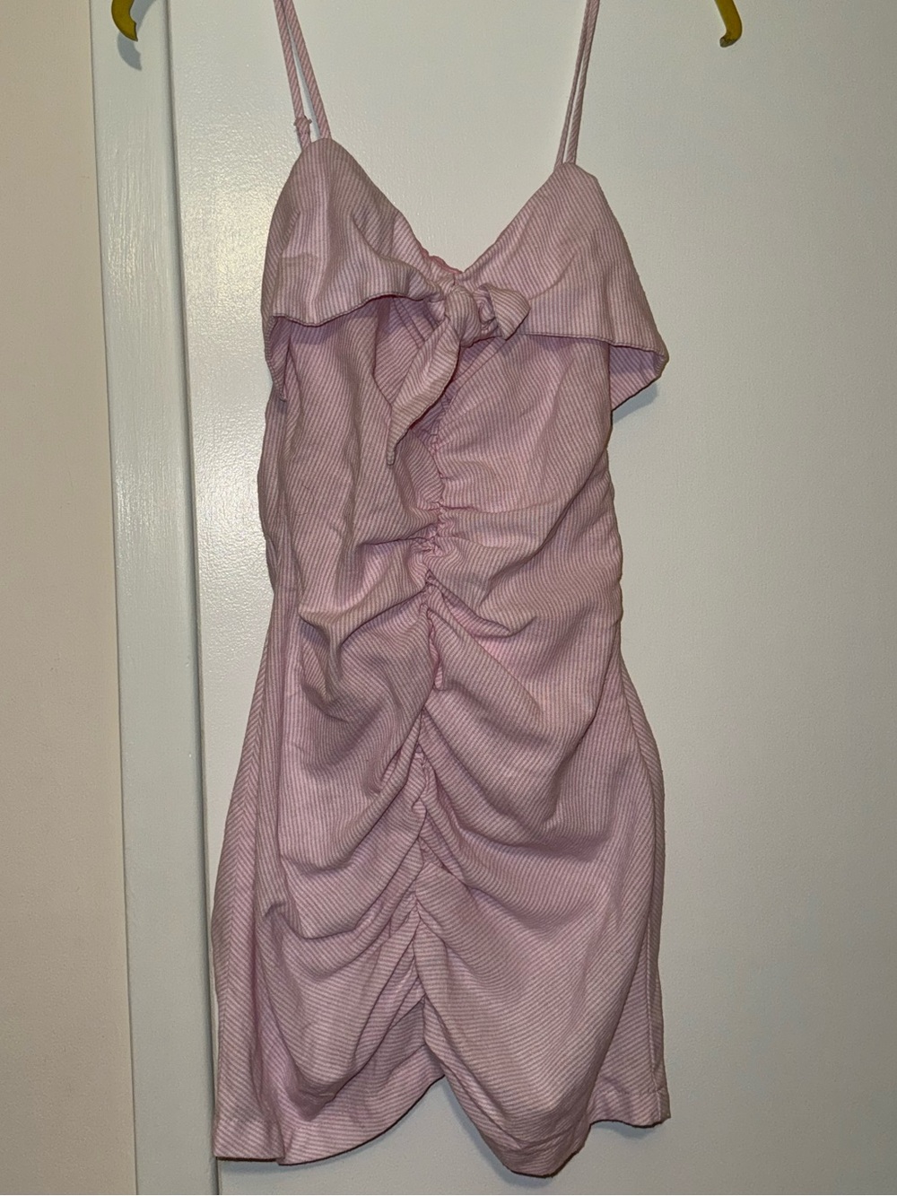 superdown Light Pink Ruched Tie-Front Mini Dress - Picture 5 of 5